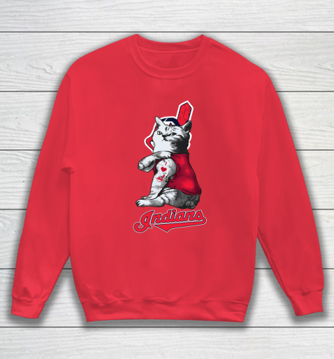 MLB Baseball My Cat Loves Cleveland Indians Sweatshirt 7