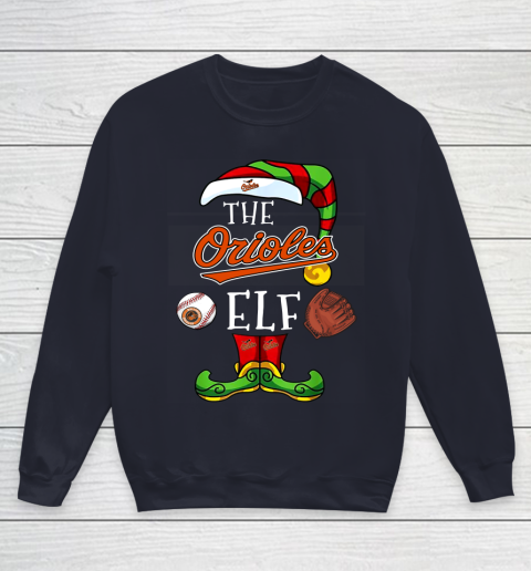 Baltimore Orioles Christmas ELF Funny MLB Youth Sweatshirt 2
