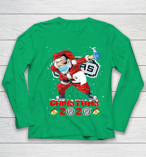 San Antonio Spurs Funny Santa Claus Dabbing Christmas 2020 NBA Youth Long Sleeve 4