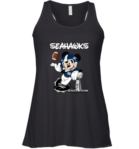 Mickey Seahawks Taking The Super Bowl Trophy Football Racerback Tank