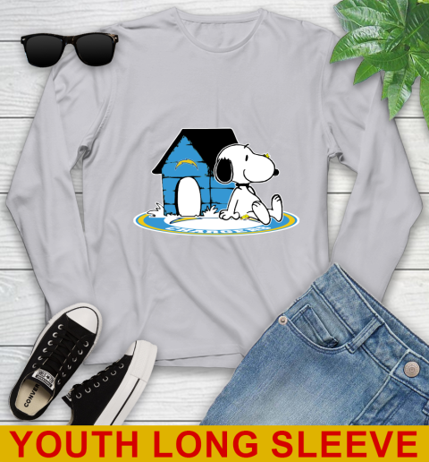 NFL Football Los Angeles Chargers Snoopy The Peanuts Movie Shirt Youth Long Sleeve 6