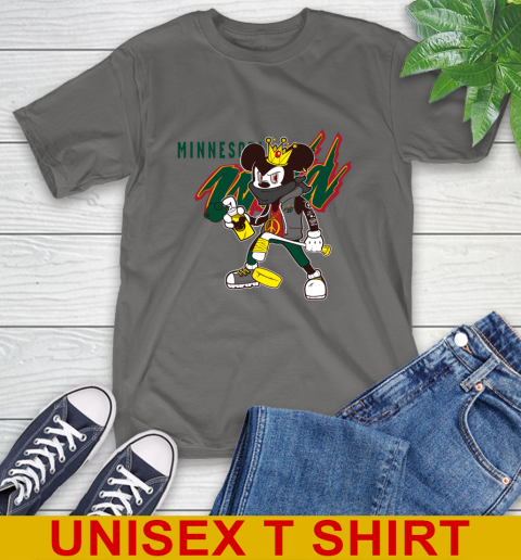 Minnesota Wild NHL Hockey Mickey Peace Sign Sports T-Shirt - Image 9