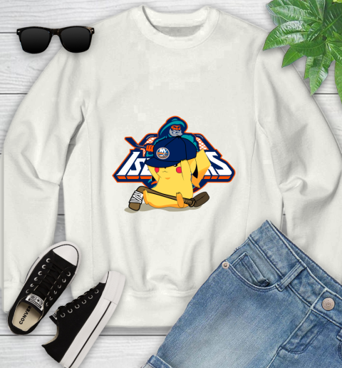 NHL Pikachu Hockey Sports New York Islanders Youth Sweatshirt