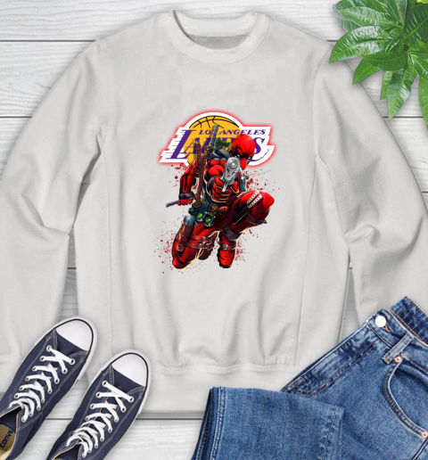 NBA Deadpool Marvel Comics Sports Basketball Los Angeles Lakers Sweatshirt