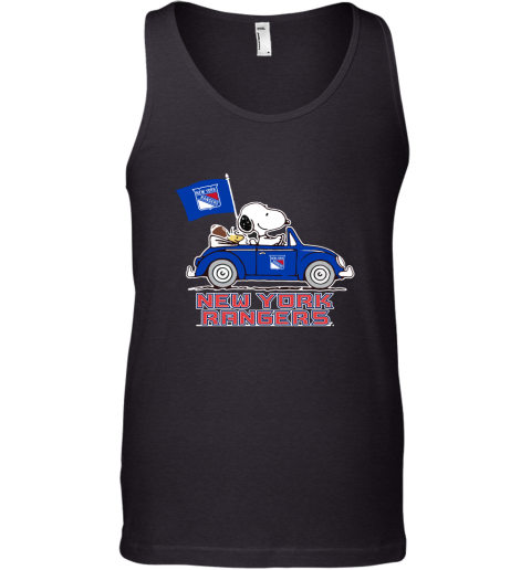 Snoopy And Woodstock Ride The New York Rangers Car NHL Tank Top