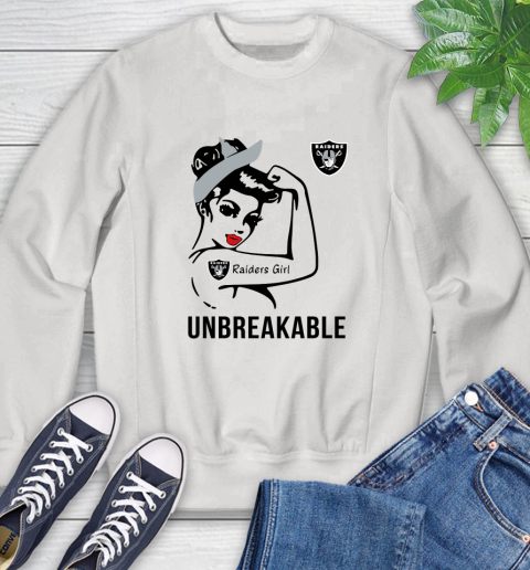 NFL Oakland Raiders Girl Unbreakable Football Sports Sweatshirt