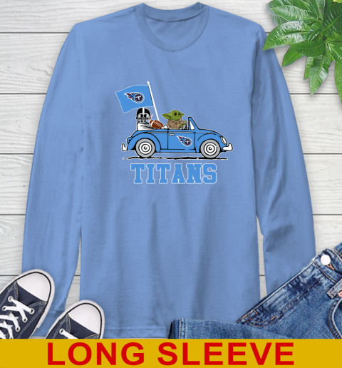 NFL Football Tennessee Titans Darth Vader Baby Yoda Driving Star Wars Shirt Long Sleeve T-Shirt 11