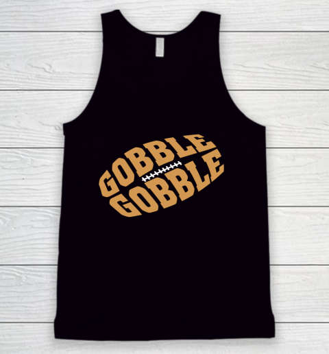 Vintage Gobble For Happy Thanksgiving Football Shaped Design Tank Top
