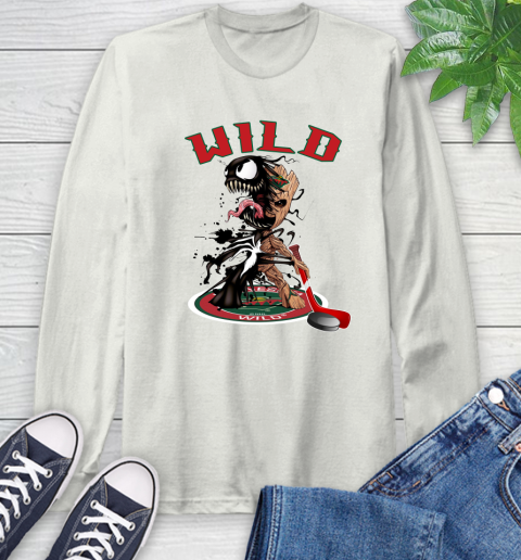NHL Minnesota Wild Hockey Venom Groot Guardians Of The Galaxy Long Sleeve T-Shirt 12