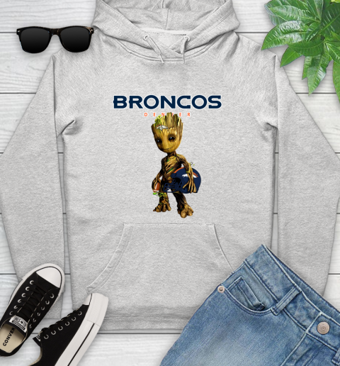 Denver Broncos NFL Football Groot Marvel Guardians Of The Galaxy Youth Hoodie
