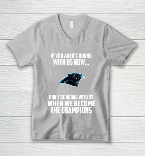 NFL Carolina Panthers Football We Become The Champions V-Neck T-Shirt 3