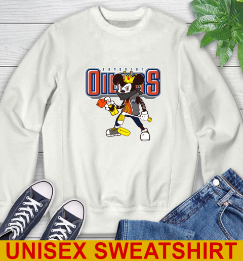 Edmonton Oilers NHL Hockey Mickey Peace Sign Sports Sweatshirt
