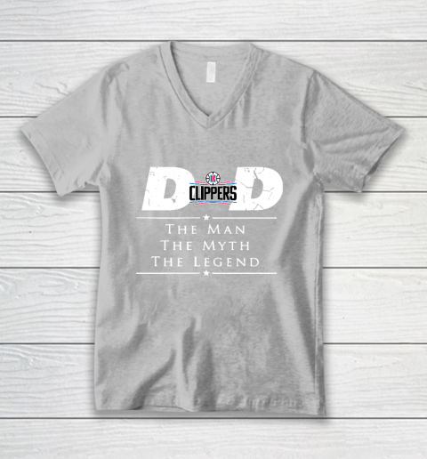LA Clippers NBA Basketball Dad The Man The Myth The Legend V-Neck T-Shirt 3