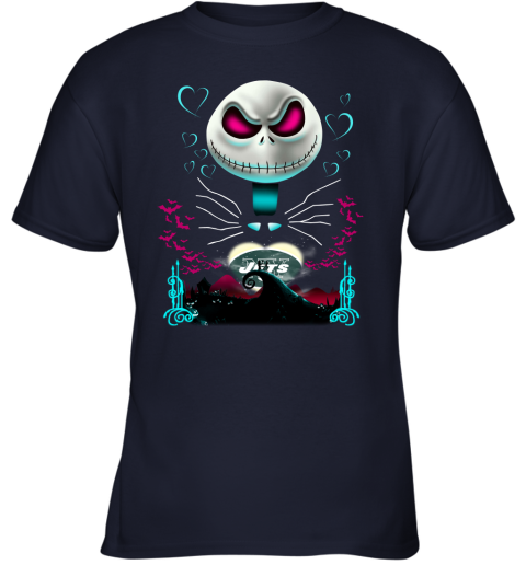 NFL New York Jets Jack Skellington Sally The Nightmare Before Christmas Football jKNGrp9Tqkn youth t shirt 26 95 151514 front navy