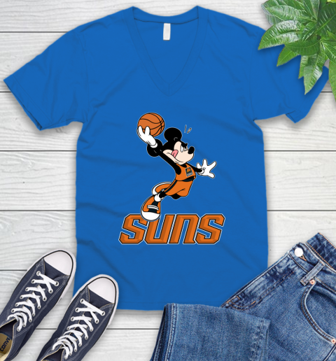 NBA Basketball Phoenix Suns Cheerful Mickey Mouse Shirt V-Neck T-Shirt 6