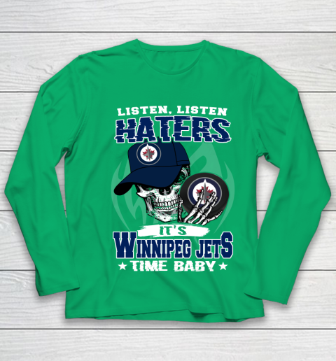 Listen Haters It is JETS Time Baby NHL Youth Long Sleeve - Image 5