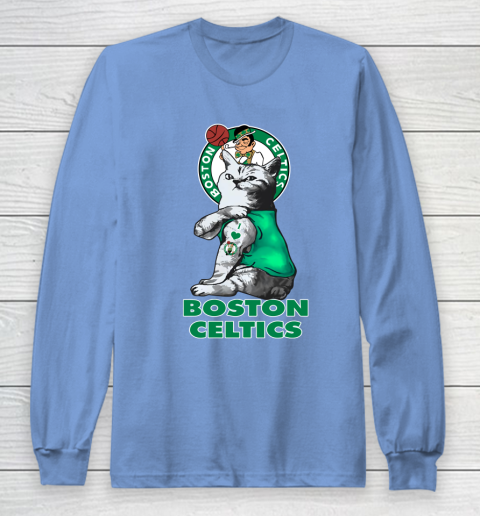 NBA Basketball My Cat Loves Boston Celtics Long Sleeve T-Shirt