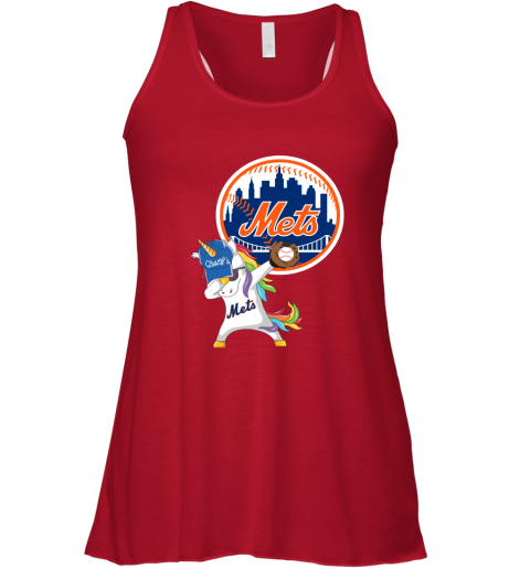 Hip Hop Dabbing Unicorn Flippin Love New York Mets Racerback Tank
