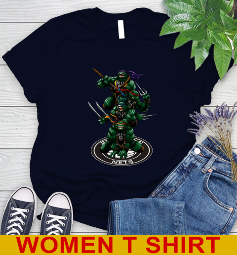 NBA Basketball Brooklyn Nets Teenage Mutant Ninja Turtles Shirt Women's T-Shirt 3