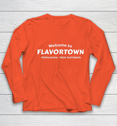 Flavortown Population American Food Gift Taste Buds Youth Long Sleeve 3