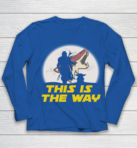 Arizona Coyotes NHL Ice Hockey Star Wars Yoda And Mandalorian This Is The Way Youth Long Sleeve 7