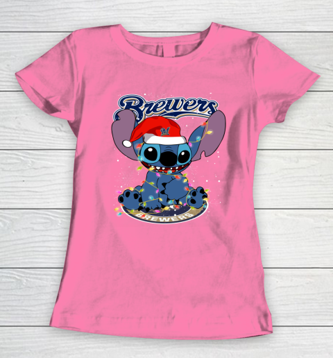 Milwaukee Brewers MLB noel stitch Baseball Christmas Women's T-Shirt 9