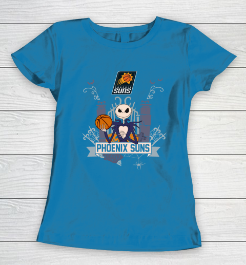 NBA Phoenix Suns Basketball Jack Skellington Halloween Women's T-Shirt 6