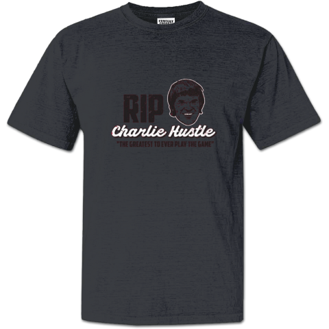 RIP Charlie Hustle Cincinnati Baseball Fan Premium Dyed Heavyweight T-Shirt