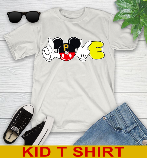 Pittsburgh Pirates MLB Baseball Love Mickey Disney Sports Youth T-Shirt 12