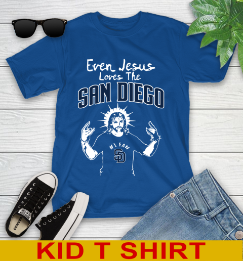 San Diego Padres MLB Baseball Even Jesus Loves The Padres Shirt Youth T-Shirt 10