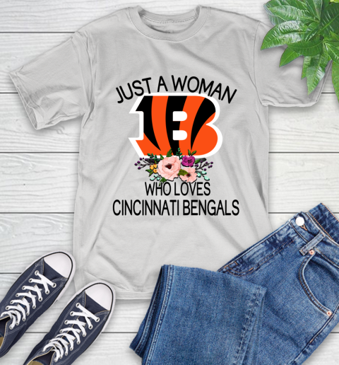 NFL Just A Woman Who Loves Cincinnati Bengals Football Sports T-Shirt