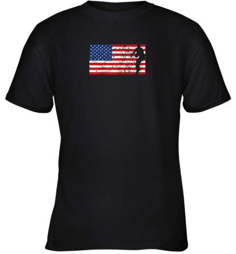 Baseball Pitcher Shirt, American Flag, 4th of July, USA, Youth T-Shirt