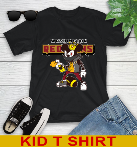 Washington Redskins NFL Football Mickey Peace Sign Sports Youth T-Shirt 2