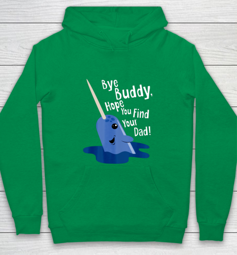 Bye Buddy Narwhal Elf Funny Christmas Holiday Gift Youth Hoodie 4