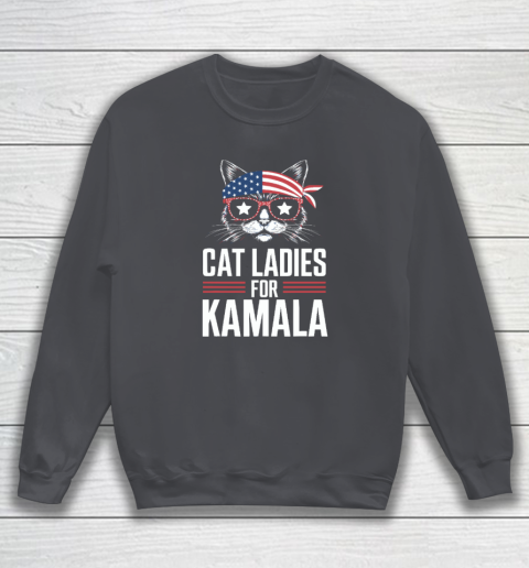 Cat Ladies for Kamala Funny Cat 2024 President Kamala Harris Sweatshirt 3