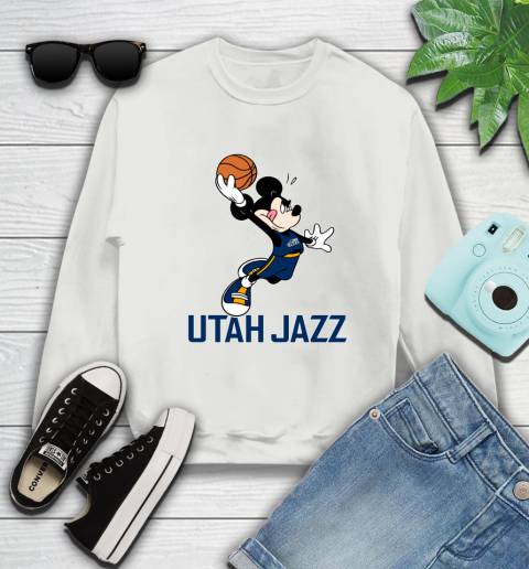 NBA Basketball Utah Jazz Cheerful Mickey Mouse Shirt Sweatshirt 5