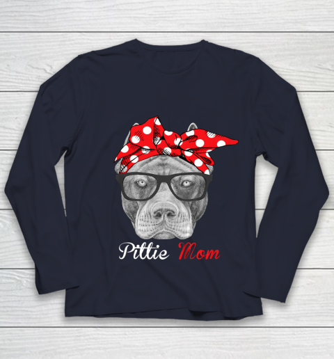 Dog Mom Shirt Pittie Mom Shirt for Pitbull Dog Lovers Mothers Day Youth Long Sleeve 2