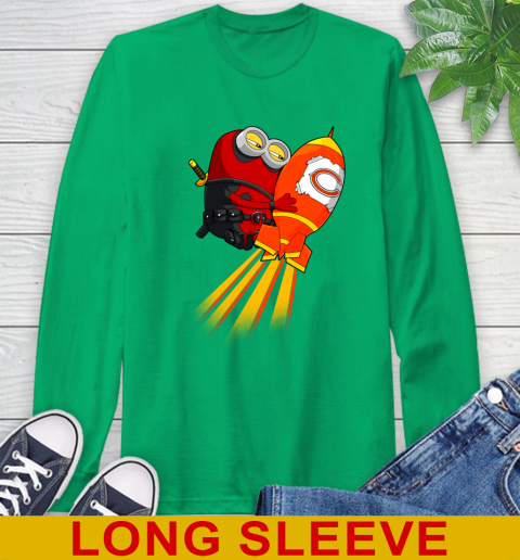 NFL Football Chicago Bears Deadpool Minion Marvel Shirt Long Sleeve T-Shirt 8
