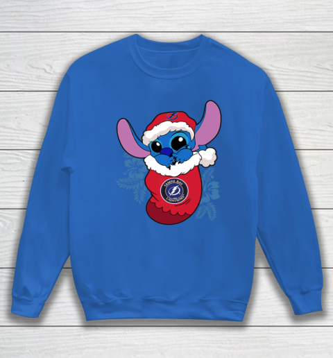 Tampa Bay Lightning Christmas Stitch In The Sock Funny Disney NHL Sweatshirt 7