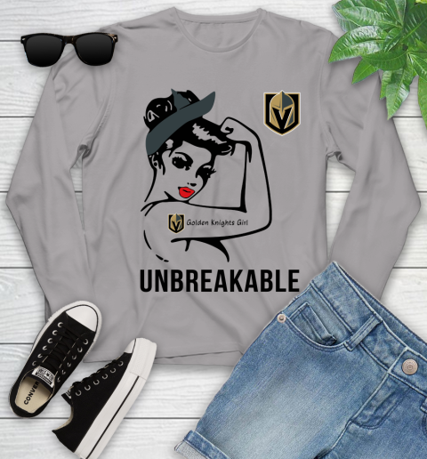 NHL Vegas Golden Knights Girl Unbreakable Hockey Sports Youth Long Sleeve 3
