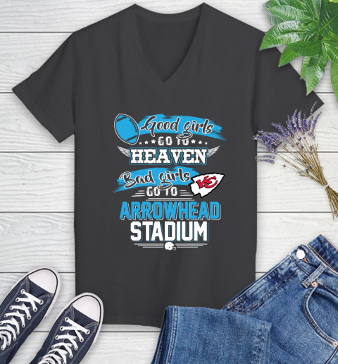Kansas City Chiefs NFL Bad Girls Go To Arrowhead Stadium Shirt Women's V-Neck T-Shirt 8