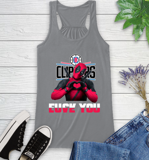 NBA LA Clippers Deadpool Love You Fuck You Basketball Racerback Tank 4