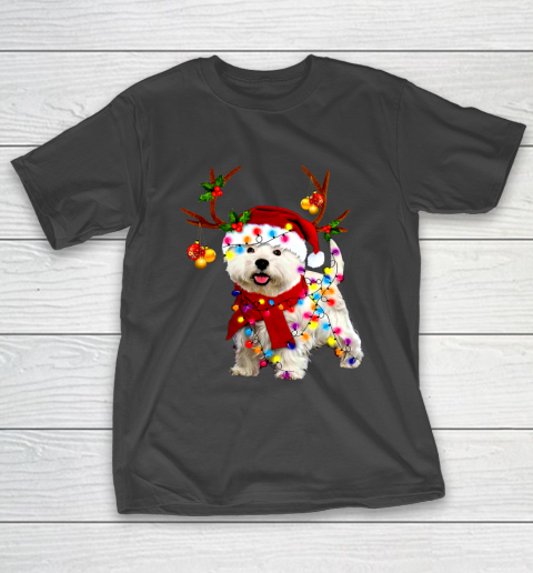 Santa westie dog gorgeous reindeer Light Christmas T-Shirt