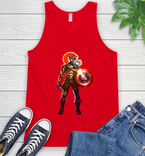 NFL Captain America Marvel Avengers Endgame Football Sports Cleveland Browns Tank Top 6