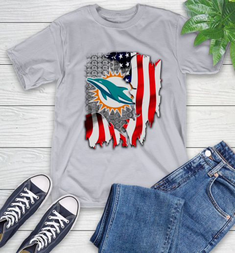 Miami Dolphins NFL Football American Flag T-Shirt 6