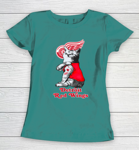 NHL My Cat Loves Detroit Red Wings Hockey Women's T-Shirt 10