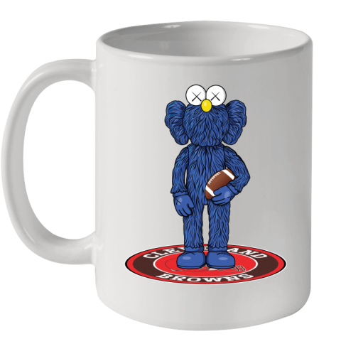 NFL Football Cleveland Browns Kaws Bff Blue Figure Shirt Ceramic Mug 11oz