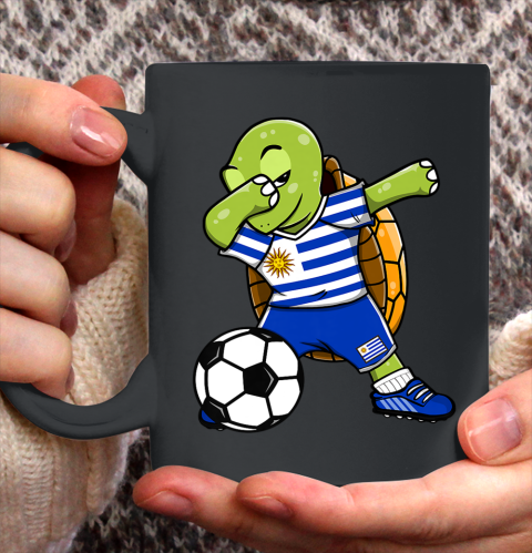 Dabbing Turtle Uruguay Soccer Fans Jersey Uruguayan Football Ceramic Mug 11oz
