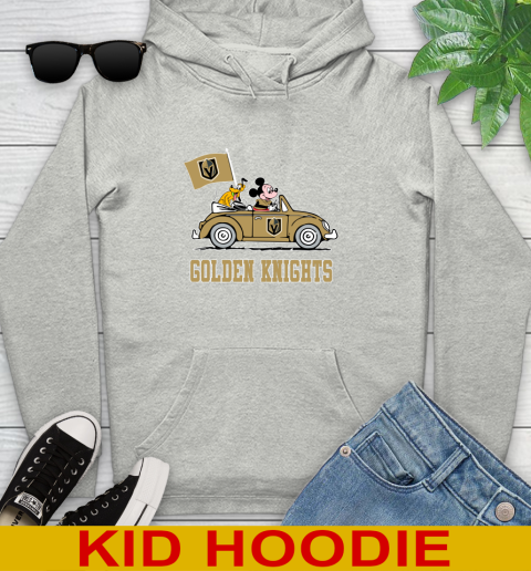 NHL Hockey Vegas Golden Knights Pluto Mickey Driving Disney Shirt Youth Hoodie