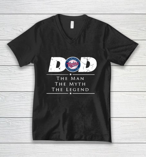 Minnesota Twins MLB Baseball Dad The Man The Myth The Legend V-Neck T-Shirt